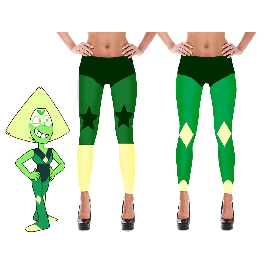 Steven Universe-Disfraz de Cosplay de Peridoto, Leggings con estampado 3D, pantalones deportivos elásticos para Halloween, Carnaval y Yoga