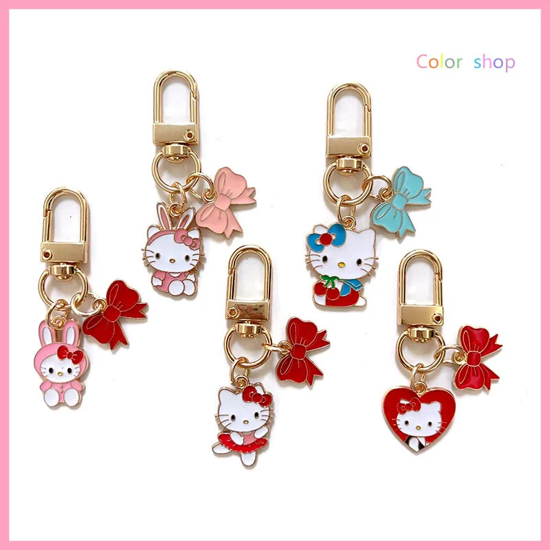 

Hello Kitty Kawaii Keychain Fashion Girl Heart Bag Pendant Cartoon Car Key Pendant Birthday Gift Women Accessories Wholesale
