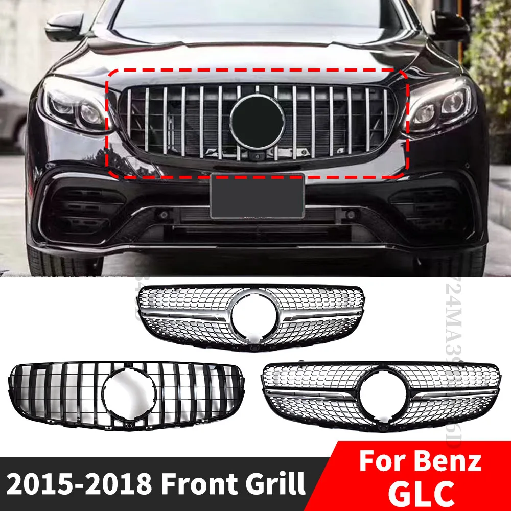 

Upgrade GT Diamond Style Front Inlet Bumper Grille Grill Mesh For Mercedes X253 Benz GLC 200 220 260 300 350 2015-2018 Tuning