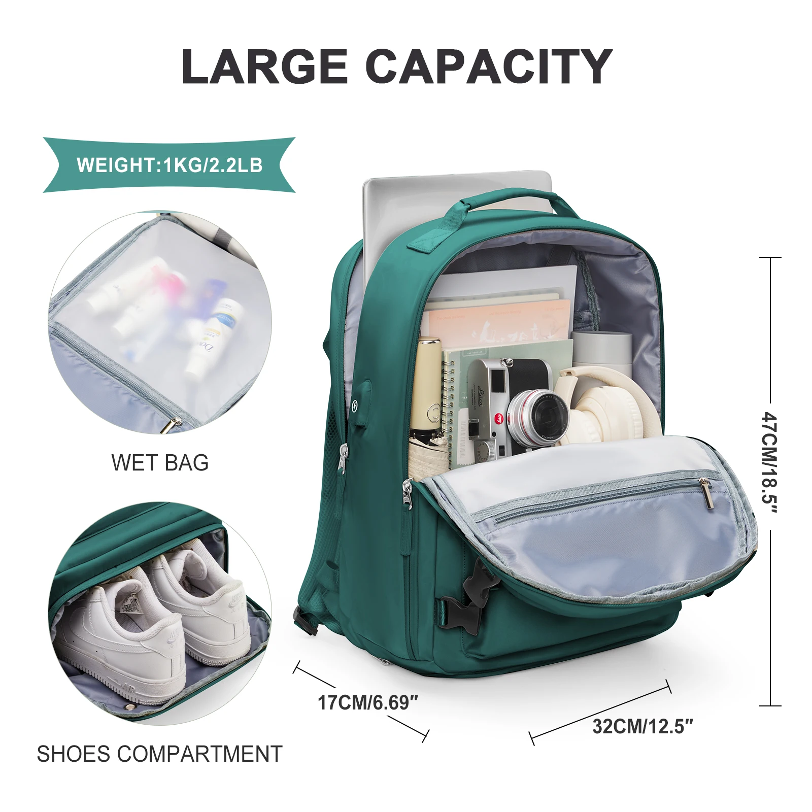 Travel Backpack for Women Men, Carry on Backpack Airline Flight Approved Waterproof Laptop Backpack, Casual Daypack for Business