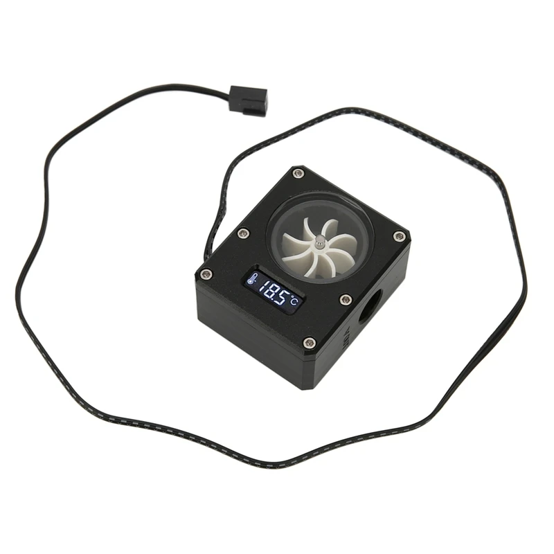 PC Water Cooling Flow Meter Indicator 12V Small 3Pin Interface G1/4 Thread Pom Rustproof Computer Flow Mete