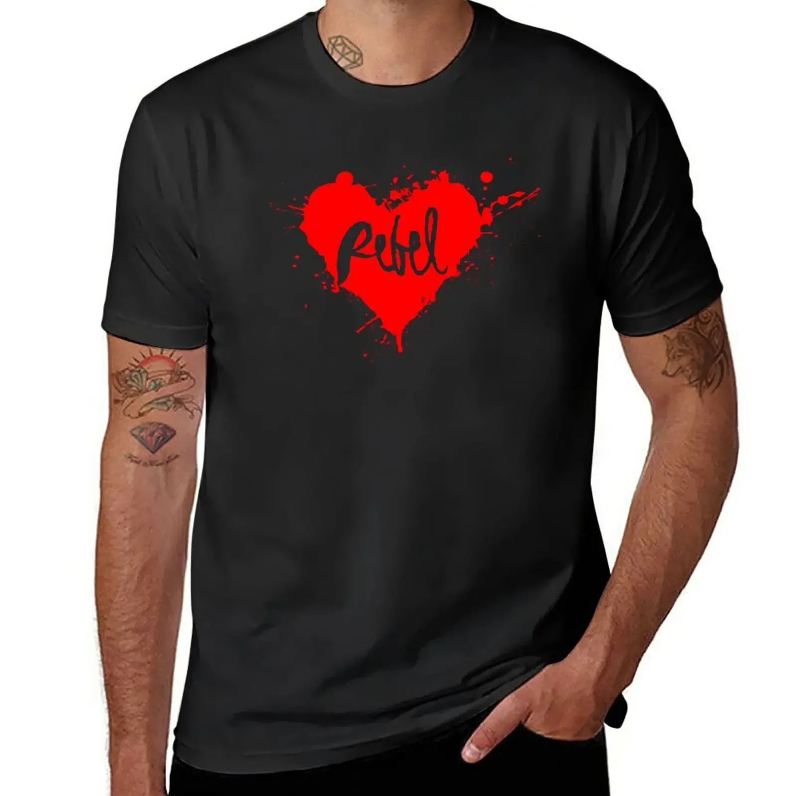 Rebel HEART T-Shirt for a boy customs design your own vintage clothes oversized t shirt men