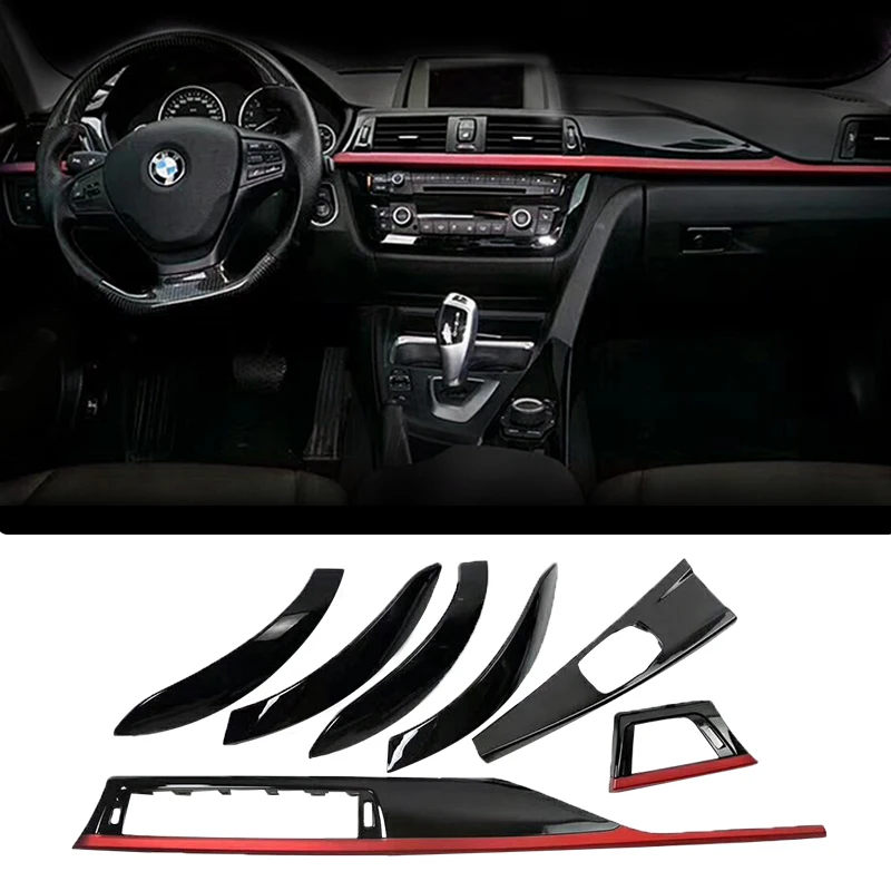 Interior Accessories Parts for BMW 3 series 4 series F30 F32 F35 F36 MP style Inner Decoration 7Pieces Sport Red and Blue Colors