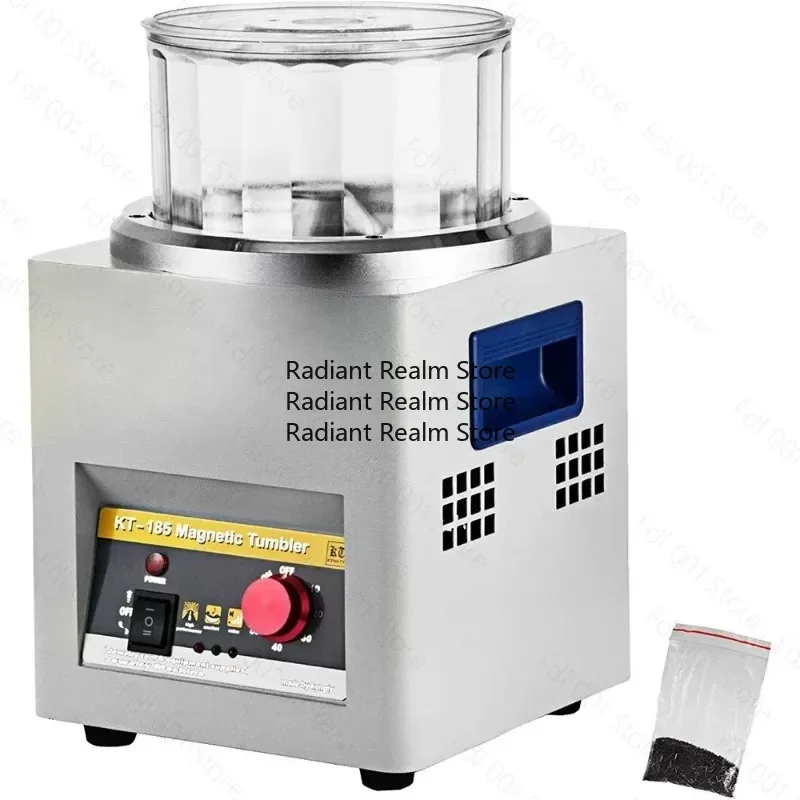 KT‑185 Magnetic Tumbler Jewelry Polisher Metal Deburring Chamfering Finishing Machine AC 110V 220V