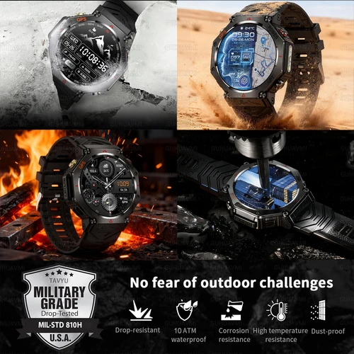 Imagen 2 del producto 2025 nuevo t-rex 3 Ultra Original 10ATM impermeable GPS relojes inteligentes hombres brújula robusta militar 100 + modo deportivo pulsera inteligente