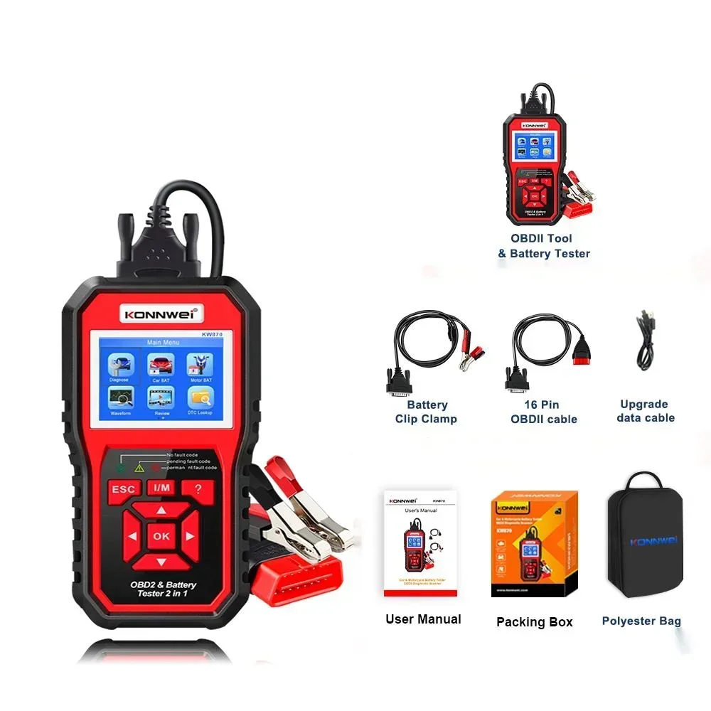 

KONNWEI KW870 Car Diagnostic Tool OBD2 Scanner Handheld Vehicles Obd2 Diagnostic Machine Konnwei Car OBD2 Scanner Diagnosis Tool