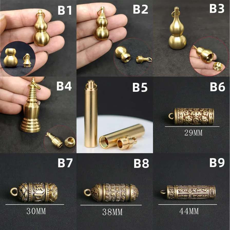 Mosiężny brelok do kluczy Retro Przenośne mini narzędzia Gwizdek Mini noże Węzeł linowy Urna Mała łyżka Breloczek do kluczy Akcesoria DIY Prezent 1PC — zdjęcie 7