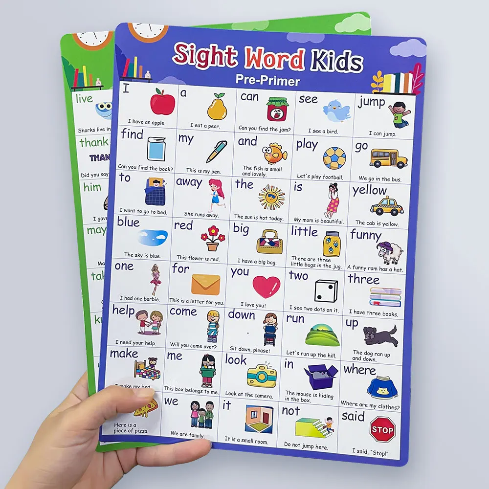 220 English Sight Words Poster Kids Learning Card Homeschool Educational Classroom Supplies Decora School Posters Flashcards