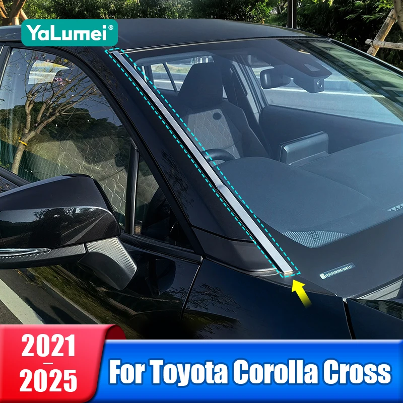 

Лобовое стекло автомобиля, боковая накладка на стойку, внешняя крышка для Toyota Corolla Cross XG10 2021 2022 2023 2024 2025, гибридные аксессуары