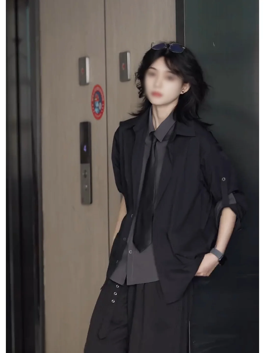 

Мужская рубашка с лоскутным дизайном Bla, имитирующая двухслойный костюм, модная модель для ранней осени, повседневная верхняя одежда Haome