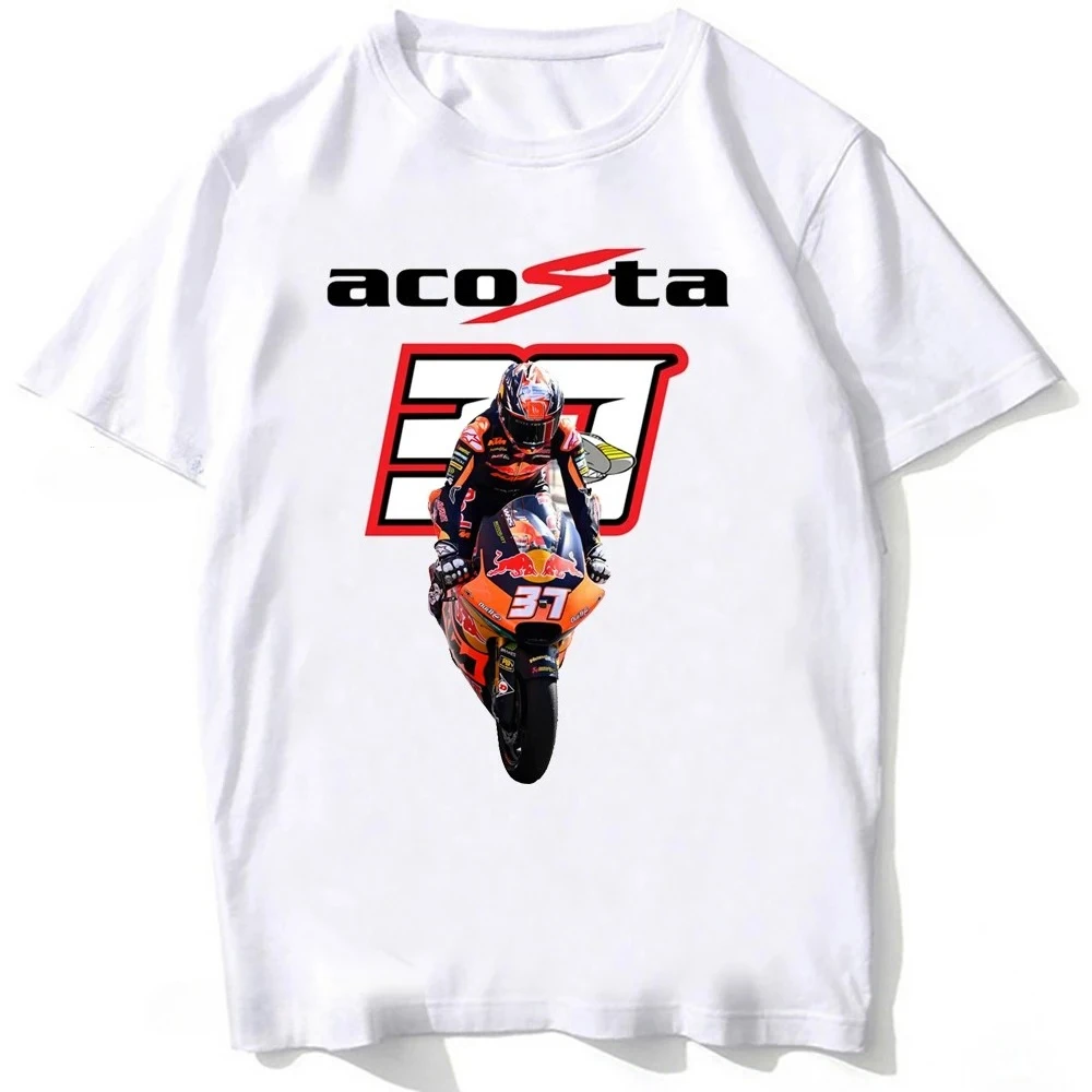 بيدرو أكوستا 37 القرش GP ركوب تي شيرت جديد الرجال قصيرة الأكمام الرياضة الصبي عادية الأبيض بلايز تسلق الجبال دراجة نارية متسابق تيز