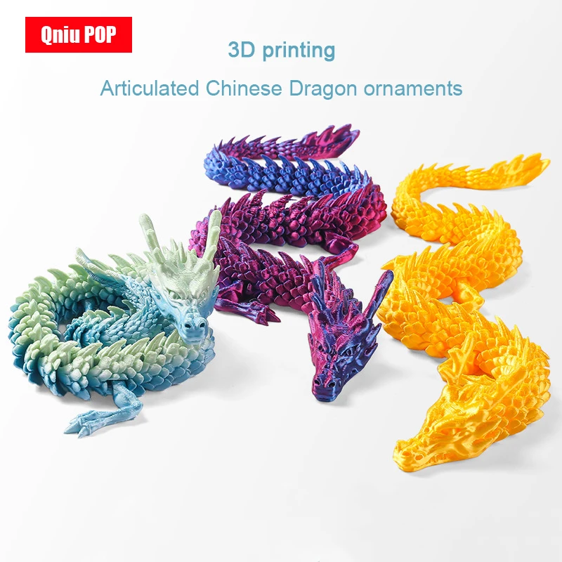 3D Printing Dragon Ornaments Chinese Loong Scenic Spots Stall Manual Joint Movable PLA Environmental