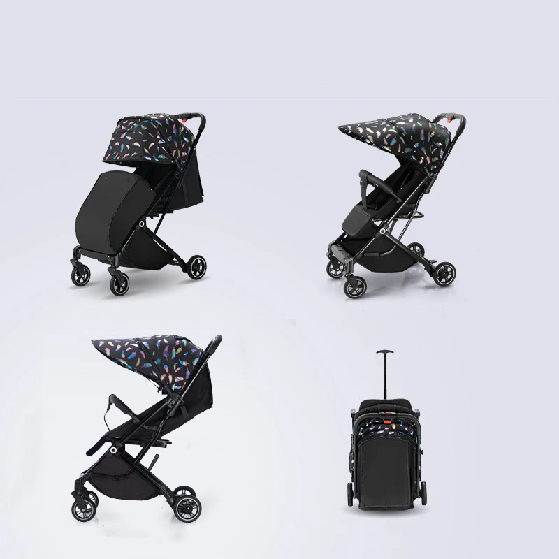 Baby Portable Stroller Can Sit and Lie Down Foldable Baby Stroller Multi-functional Baby Stroller Simple High Landscape Design