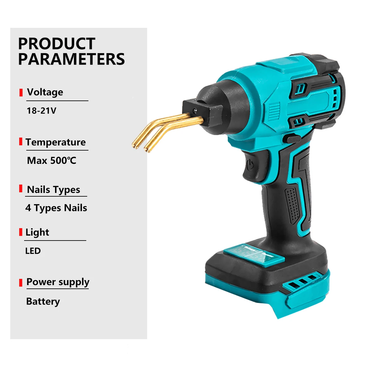 Cordless Hot Grampeador para Makita Máquina de solda plástica, Reparação de pára-choques, ferro de solda, painel do corpo do carro, Crack Gun, 18V,