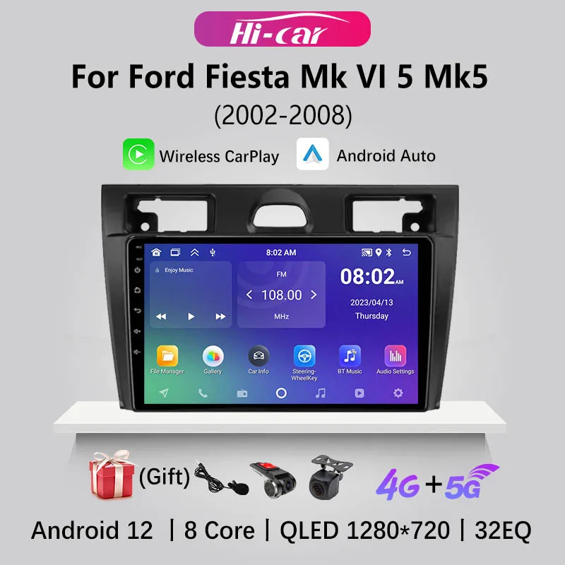 

2 Din Android Radio For Ford Fiesta Mk VI 5 Mk5 2002-2008 Car Radio Stereo Wireless CarPlay Autoradio Head Unit Auto GPS DSP 4G