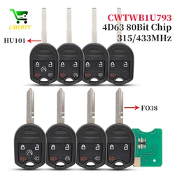Liberty 3/4/5 Buttons ID63 Chip CWTWB1U793 315/433MHZ Switchable Smart Remote Key For Ford Flex Explorer Escape Fiesta Transit