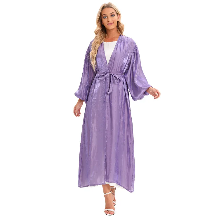 Mode musulmane Abaya élégant modeste mode longue robe nouveau Style manches bouffantes Cardigan approvisionnement Direct d'usine Abayas
