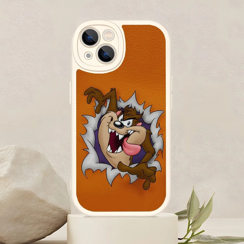 Tasmanian Devil Taz Phone Case For Iphone 14 Pro Max 15 11 13 12 Mini X Xr Xs  7 8 Puls Se Lambskin Silicone Cover