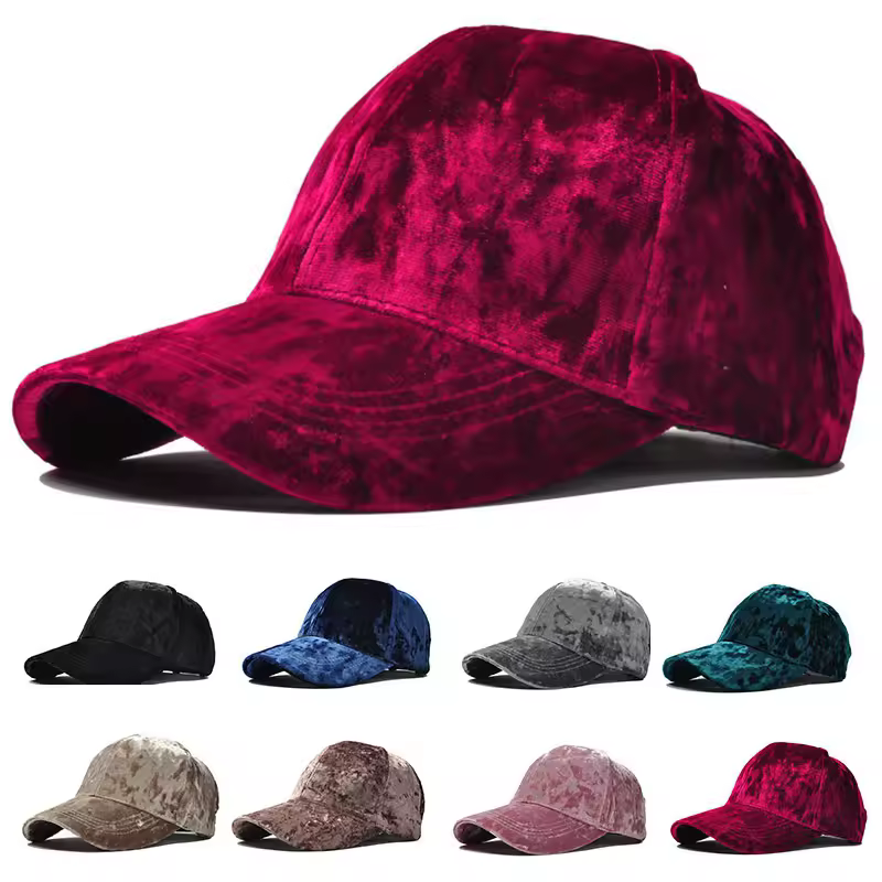 Gold Velvet Adjustable Solid Color Men Baseball Cap Sun Protection Spring Autumn Unisex Korean Version Dad Hat Snapback