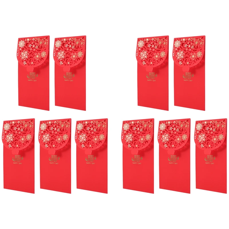 Chinese New Year Red Envelopes Lucky Money Envelopes Spring Festival Red Packet For New Year Wedding (7X3.4 Inch)