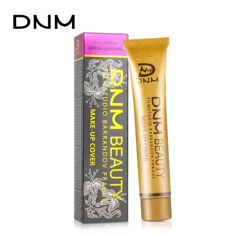 DNM Small Gold Tube Concealer Foundation Balm Covers Acne Scars Freckle Scars Tattoo Redness Dark Circles Freckle Powder Makeup