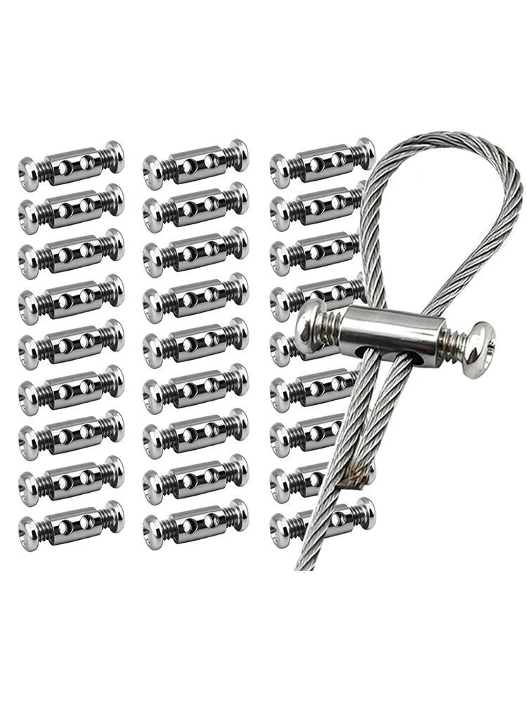100 Stück 1,5/2/3mm Stahlseilklemmen Metall-Kupfer-Clip Verstellbare Schraube Metallbefestigung Schlingenverschluss Zubehör – Detail 6