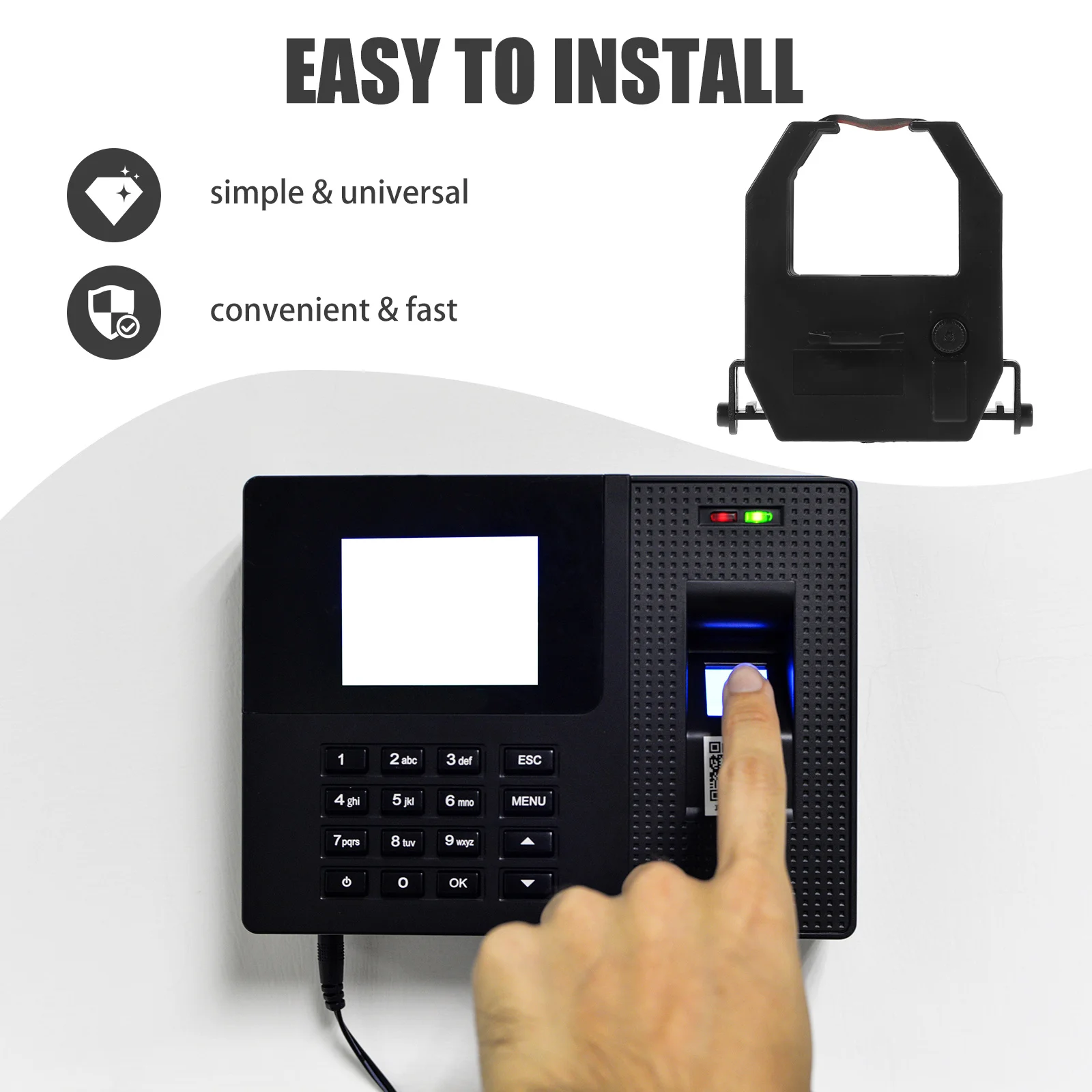 Universal Ribbon Frame for Attendance Clock Compatible with Multiple Brands Clear Printing Time Clock Replacement Ribbon Time