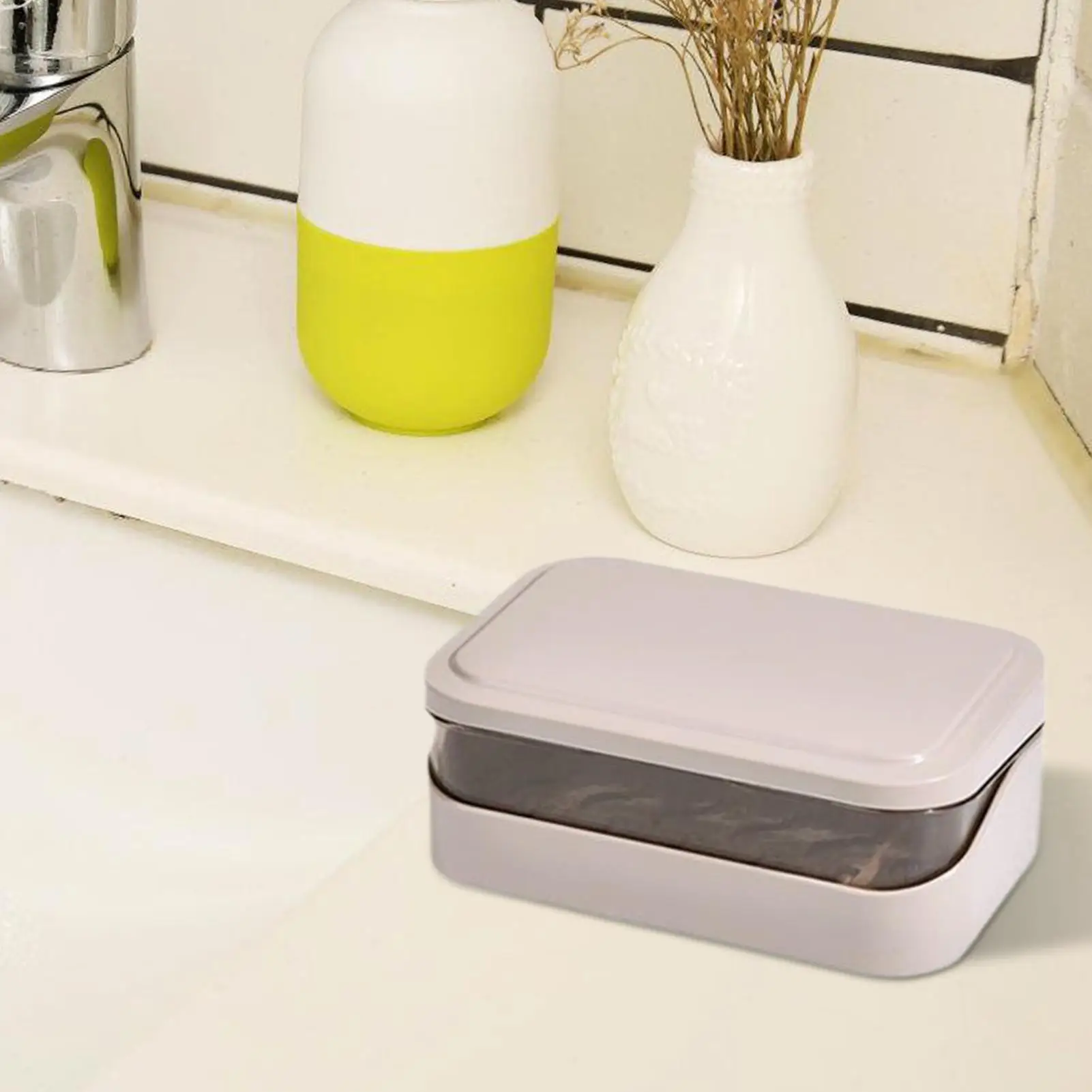 Soap Case for Shower Dustproof Leakproof Space Saving Double Layer Bathroom Soap Dish Shower Bathroom Bathtub Sink Kitchen view 4