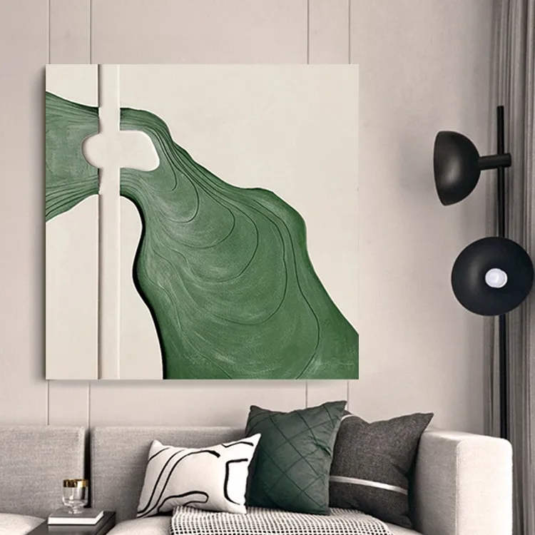 Modern Mid Century Modern Three-dimensional Relief Abstract Crystal Carved Sandstone Hanging Decorative Painting Frameless Solid