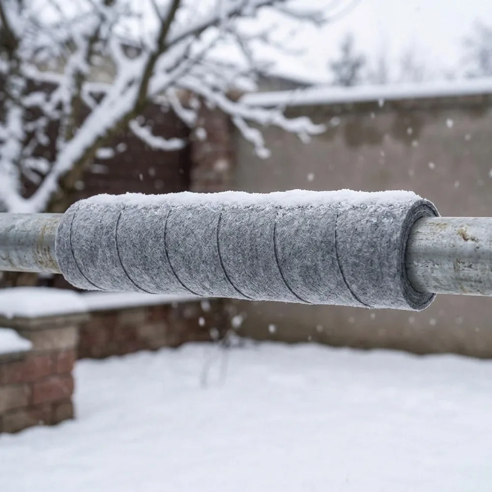 Thermal For Pipe Insulation Tape 3cm Width 4m Length Grey Felt for Freeze Protection in Basements Attics and Walls