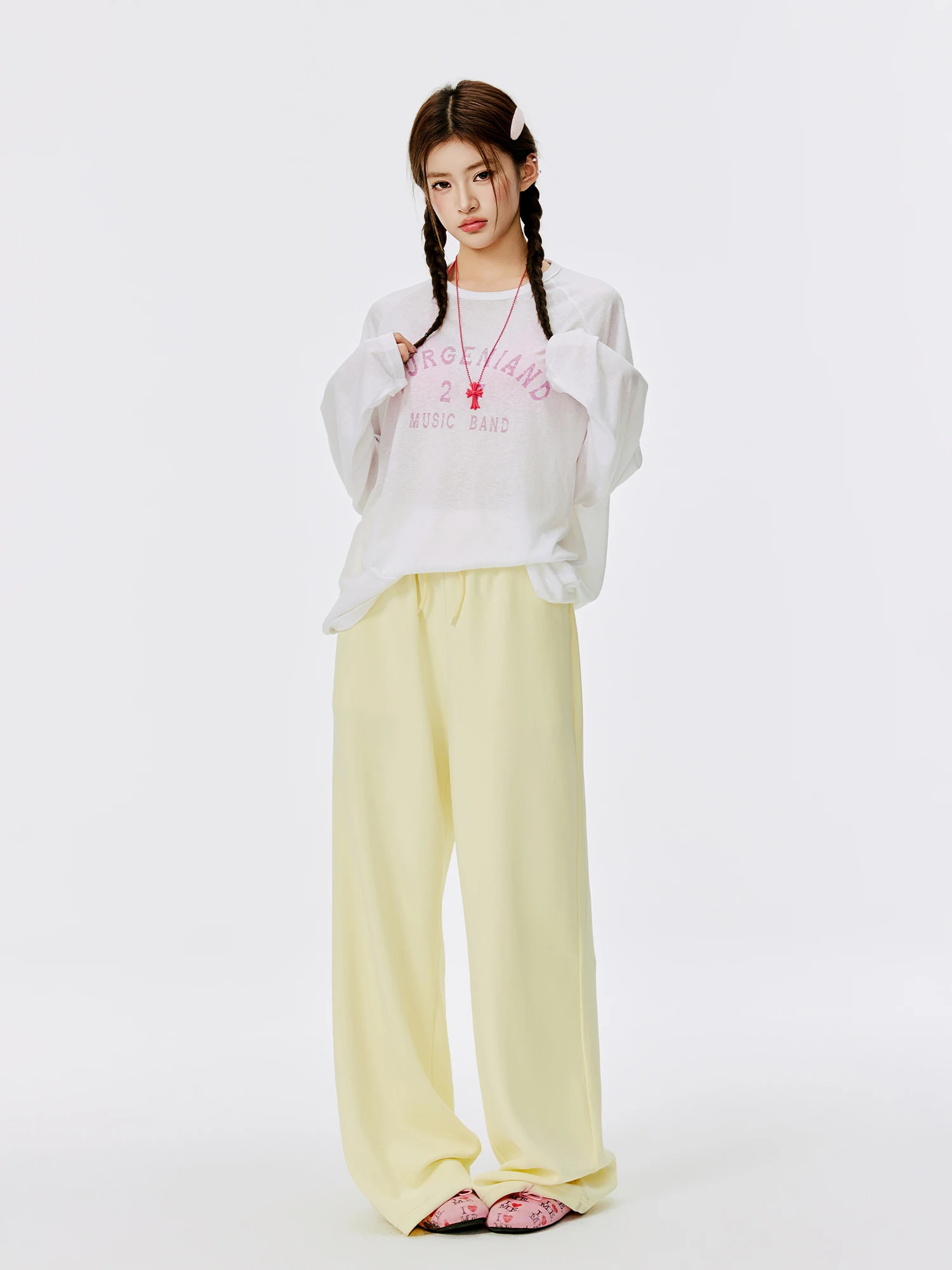 

Женская футболка Burgenland с длинным рукавом в корейском стиле, свободного кроя, с принтом под воздушную бумагу, повседневный летний топ для женщин