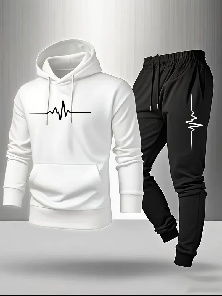 Conjunto de 2 Piezas de Chándal para Hombre, Sudaderas con Capucha Casuales, Ropa Deportiva para Fitness, Correr y Actividades al Aire Libre, Conjuntos de Moda Otoño Invierno 2026