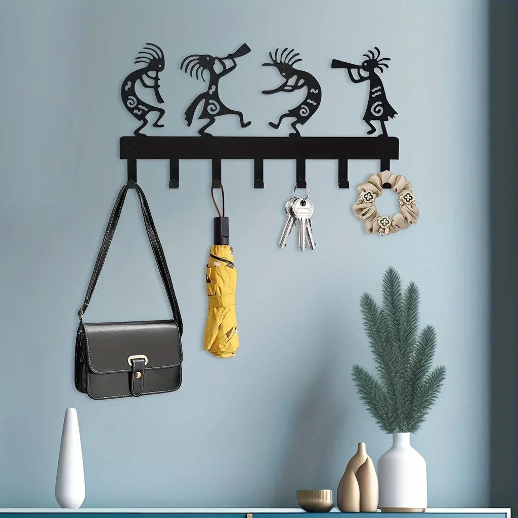 

metal iron Metal Key Holder Coat Hooks Organizer Rack Key Holder Wall Mounted Key Hooks Wall Decorative Clothes Hanger Umbrella