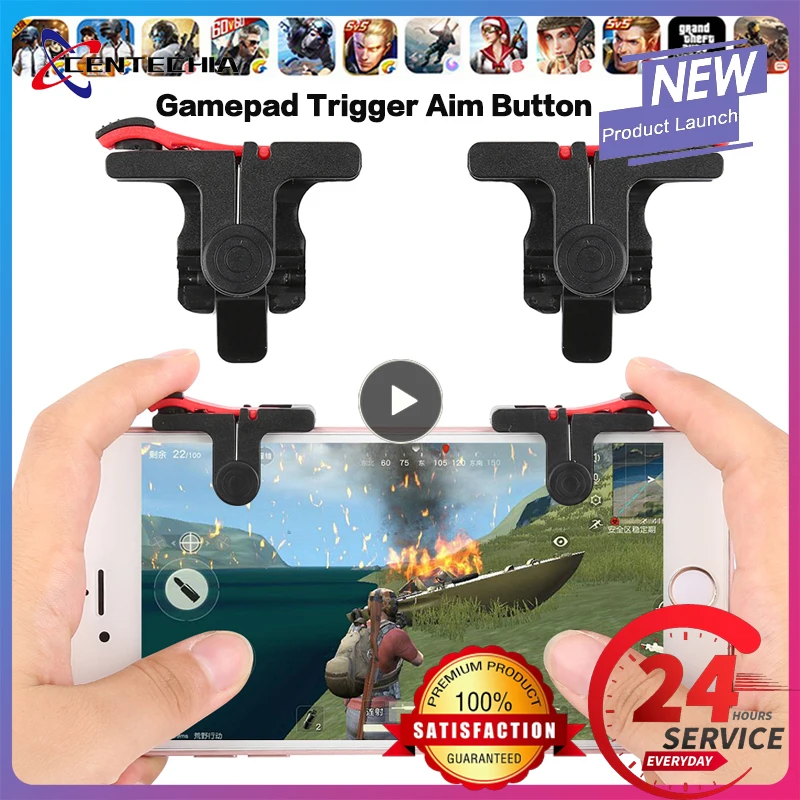 PUBG Mobile Game Controller Gamepad Trigger Aim Button Adjustable L1R1 Shooter Joystick For Different Model Phone Game Devices