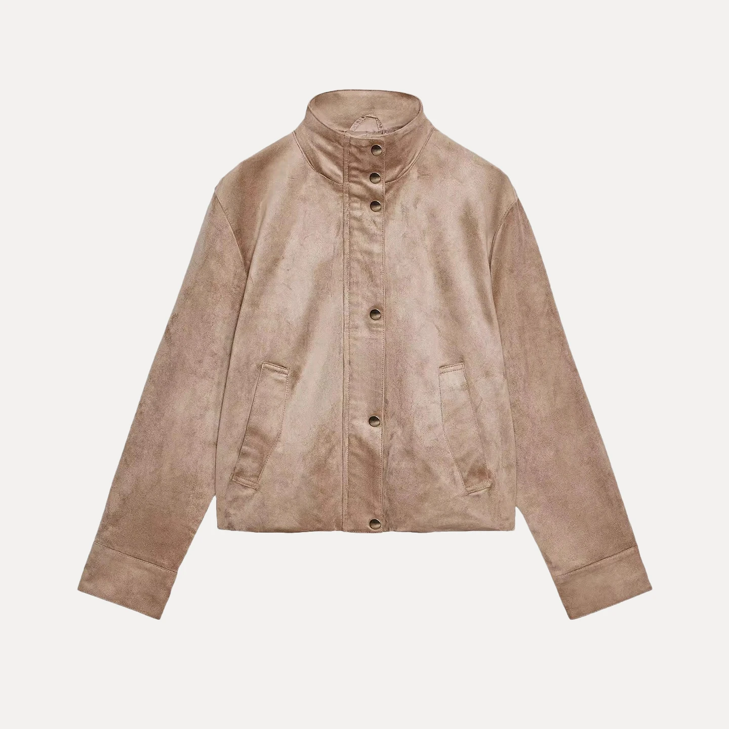 

Z женское пальто Faion Jaet 2025 New Sle с воротником-стойкой на одной пуговице, повседневное свободное длинное пальто све, повседневная одежда