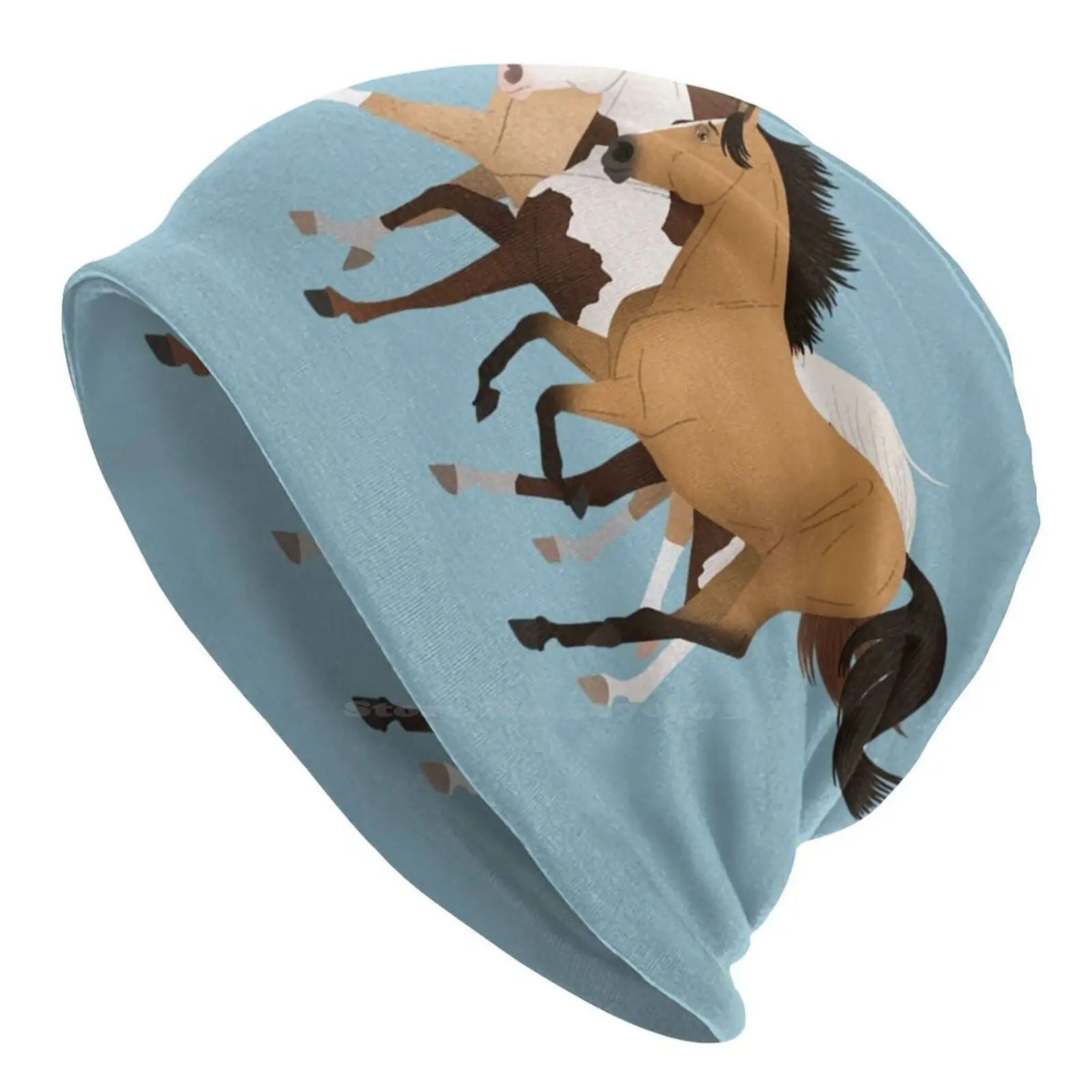 Spirit Riding Free Group-Equine Rampaige Knitted Hat Warm Beanie Outdoor Caps Spiritridngfree Ridingfree Galloping Horses