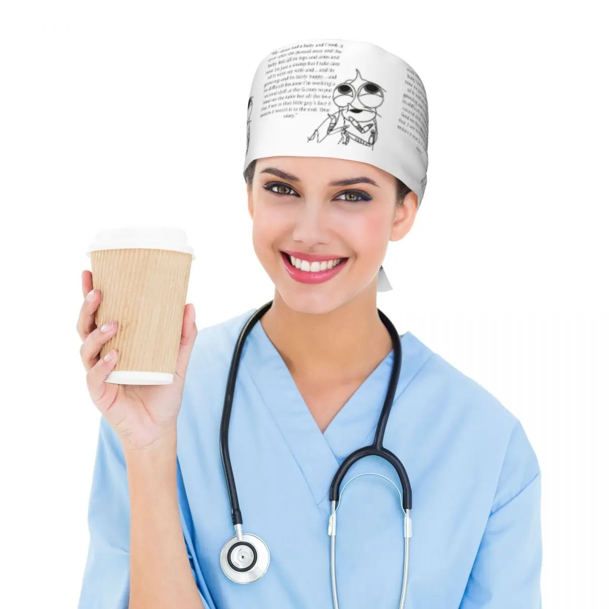 Shark Tales Shrimp Quote Scrub Hat Doctor Working Surgical Cap Men Women Adjustable Nursing Caps for Dentist