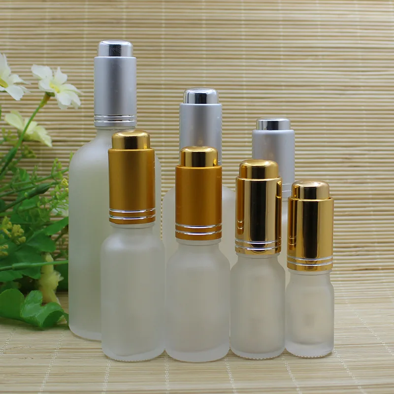 

30ml clear/blue/green/brown glass bottle silver pump dropper essential oil serum moisture liquid skin care cosmetic packing