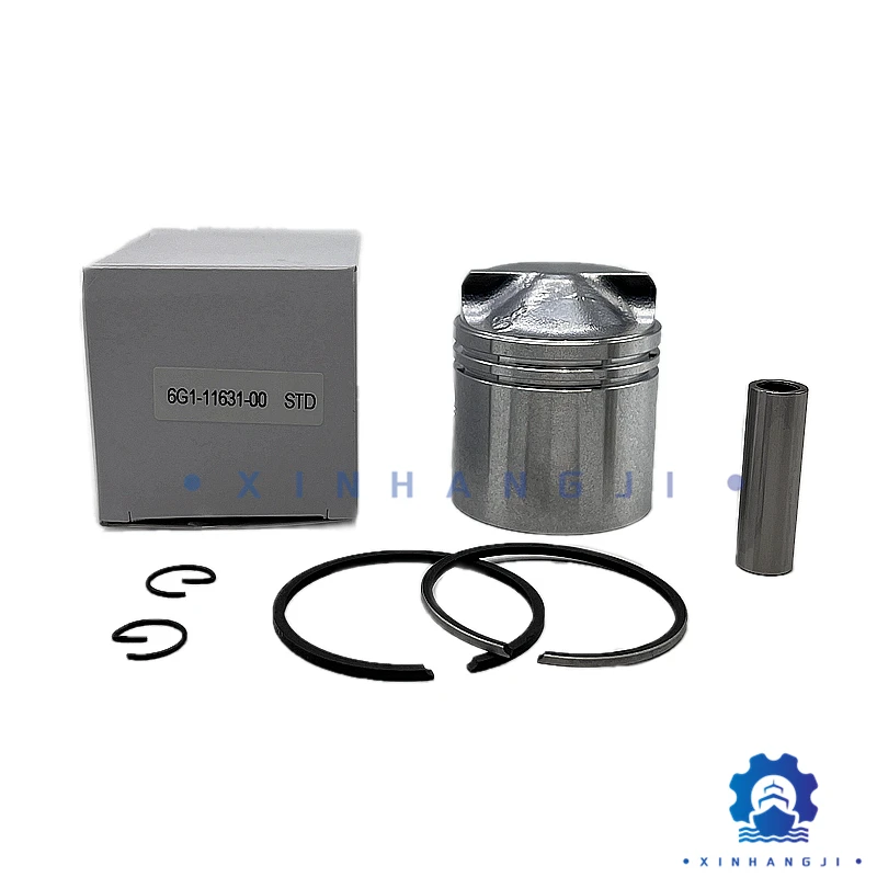 Boat Piston Kit (Std)  with Ring 6G1-11631-00 for Yamaha Outboard 2-Stroke 6HP 8HP 6G1-11631-00-98 Diameter：50mm