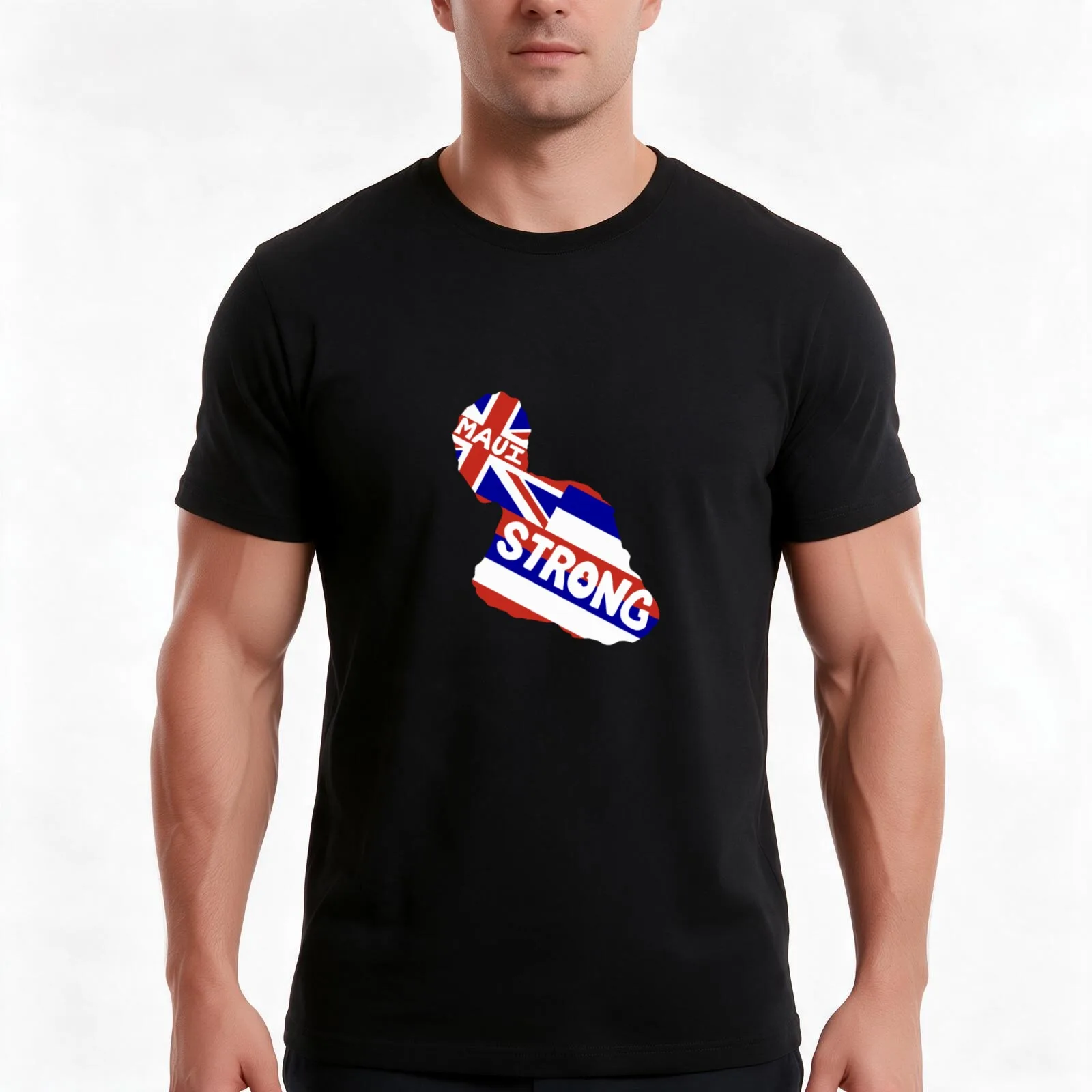 Maui Strong Hawaiian flag edition T-Shirt, Summer Casual Cotton Tee, Oversized Streetwear Tops, Vintage Graphic Print