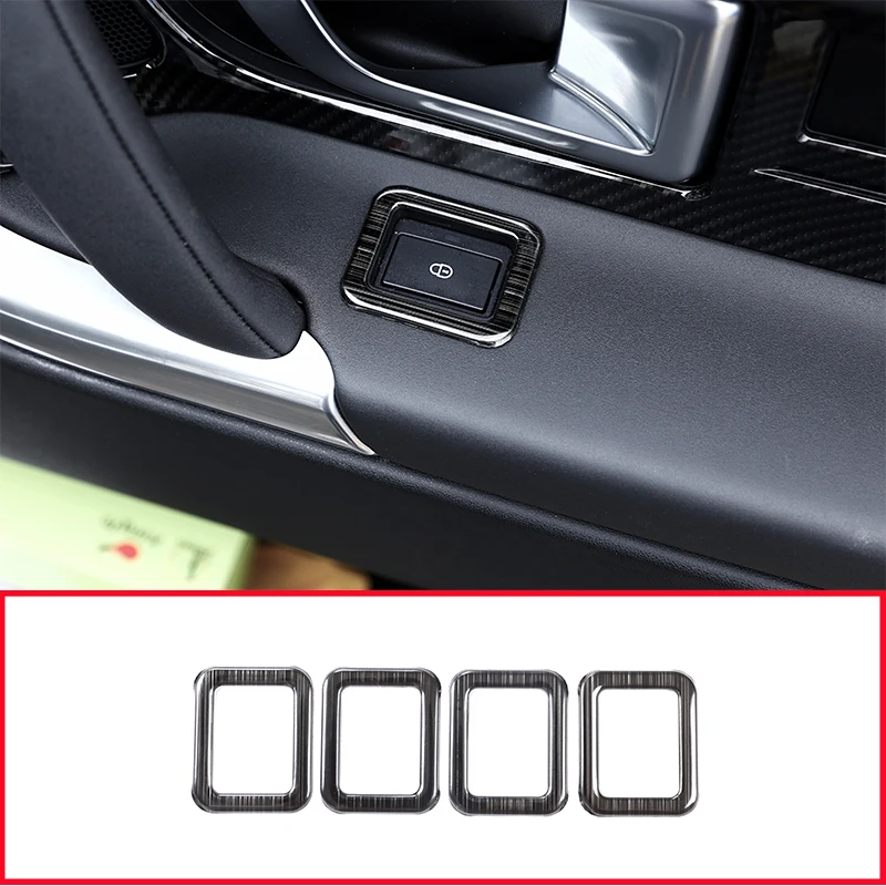 

For Land Rover Discovery Sport 2015-17 Accessories 4 Pcs Stainless Steel Black Brushed Door Lock Button Frame Trim Kit