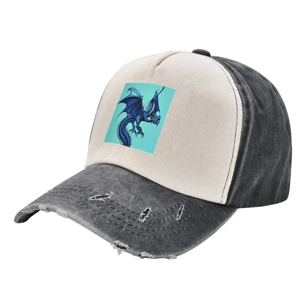 

Blue Asian Dragon Baseball Cap Trucker Hat Golf Luxury Hat Men Golf Wear Women's