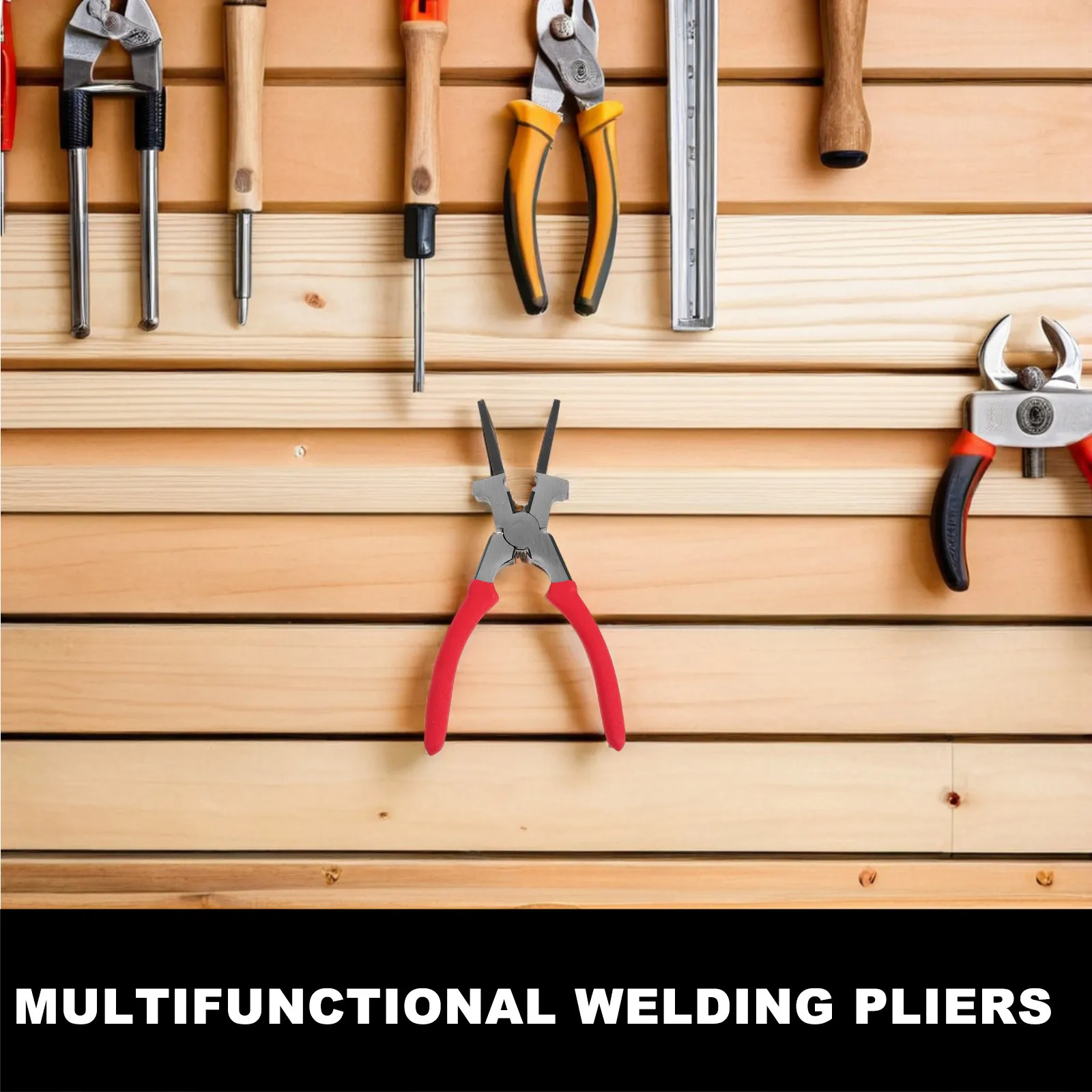 Carbon Steel Welding Pliers 7.86 Inch Multi Functional Insulated Handle Spatter Removal Nozzle Replacement Wire Cutter Mig
