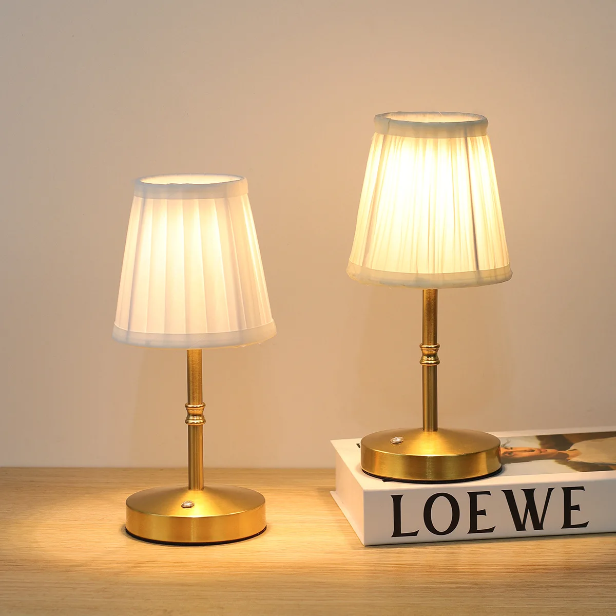 Fabric Metal Table Lamp Charging Touch LED Decorative Ambient Light Usb Bedside Creative Night Light
