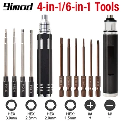 9IMOD RC Hex Driver Set 4-in-1 6-in-1 Hex Allen Screwdriver Kit 1.5mm 2.0mm 2.5mm 3.0mm RC Repair Tools for RC Helicopter Car