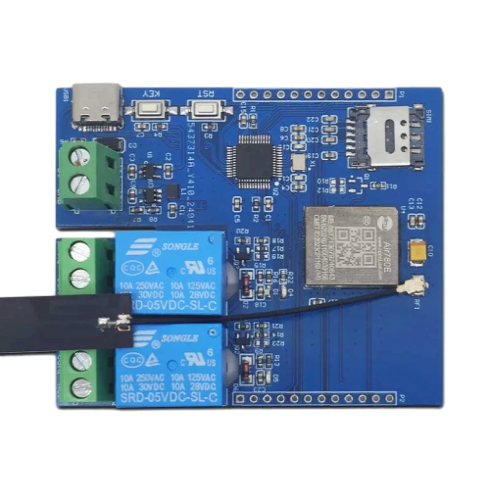 DC5V STM32 4G Networked Dual Way Relay Module Development Board Onboard AIR780E Module IO Port STM32 Board