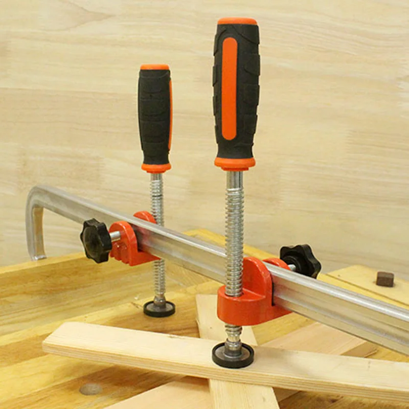 Single Screw Edge Clamps 2 pcs for Woodworking Use with Bar Clamps Having Rails up to 15mm Thick Auxiliary Tool