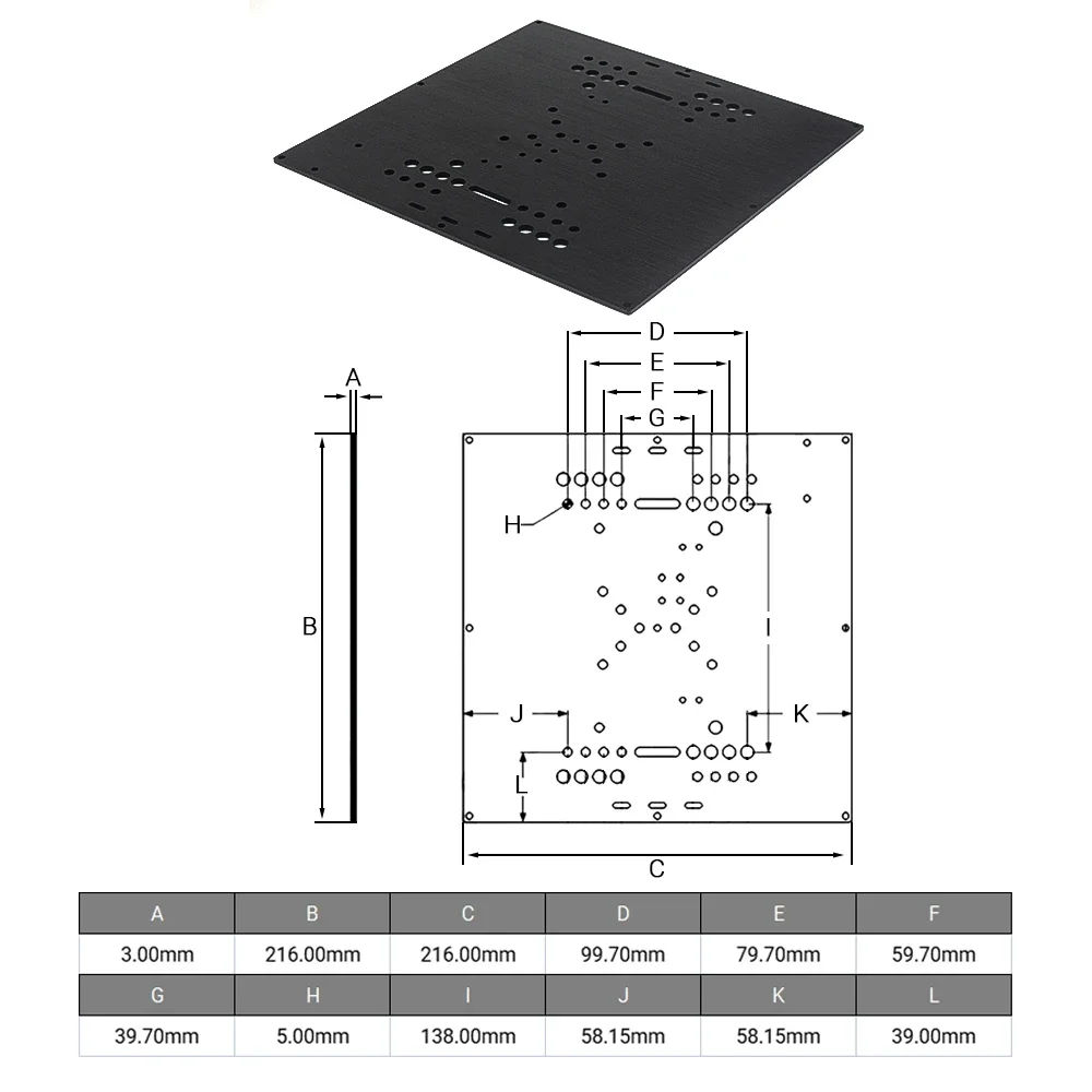 Openbuilds Universal Aluminum Build Plate for 3D Printer V-slot Linear Rails CNC Router Machine