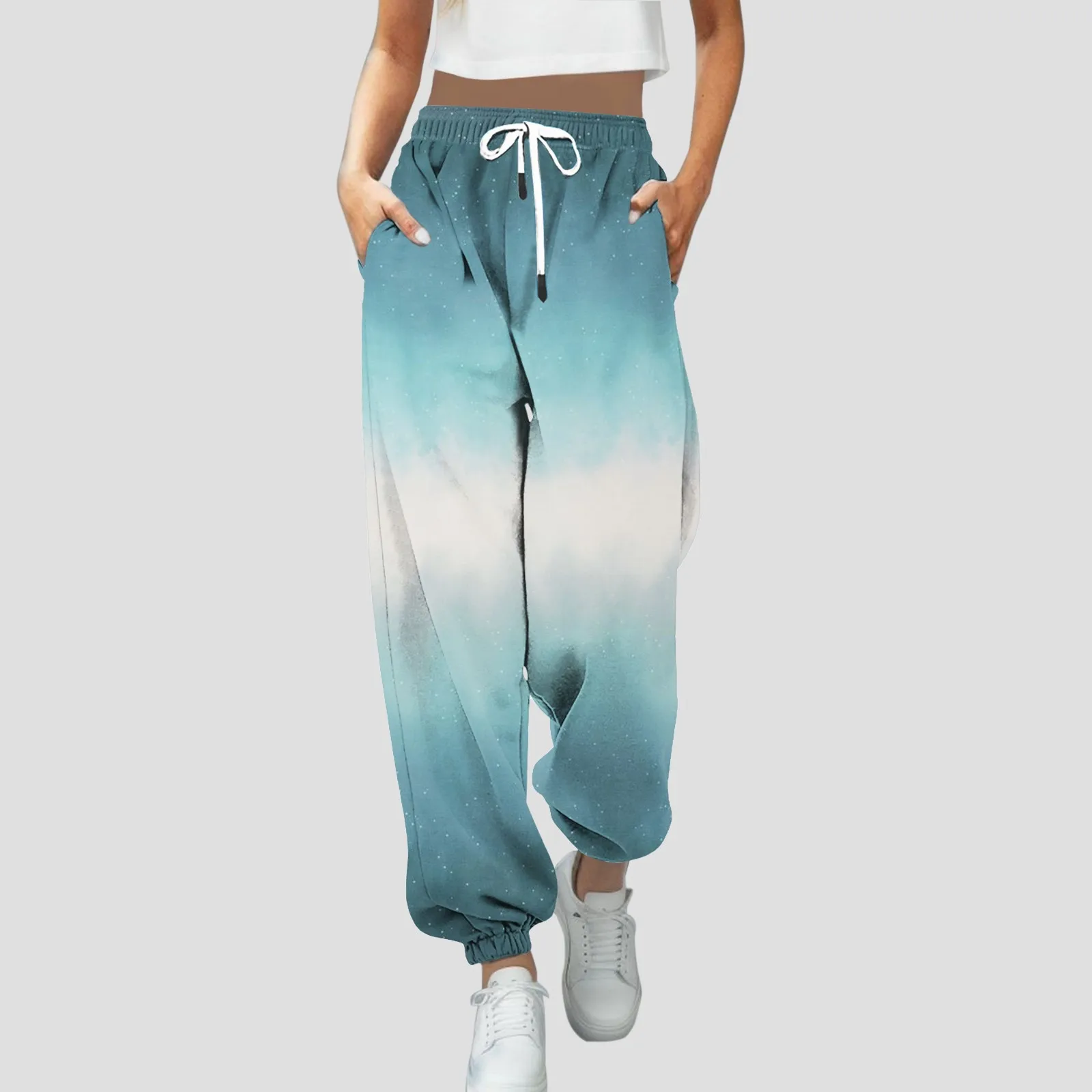 Loose Joggers Wide Leg Sweatpants Women Drawstring Sports Trousers Plus Size Soft High Waist Pants Streetwear Casual Yoga Pants