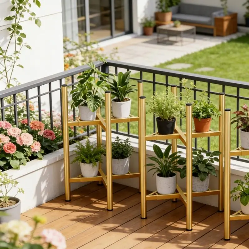 

652F Space Saving Modifiable Flower Container for Home Garden Porch Deck Deck Strong Iron Building Backs 120 Sovereigns